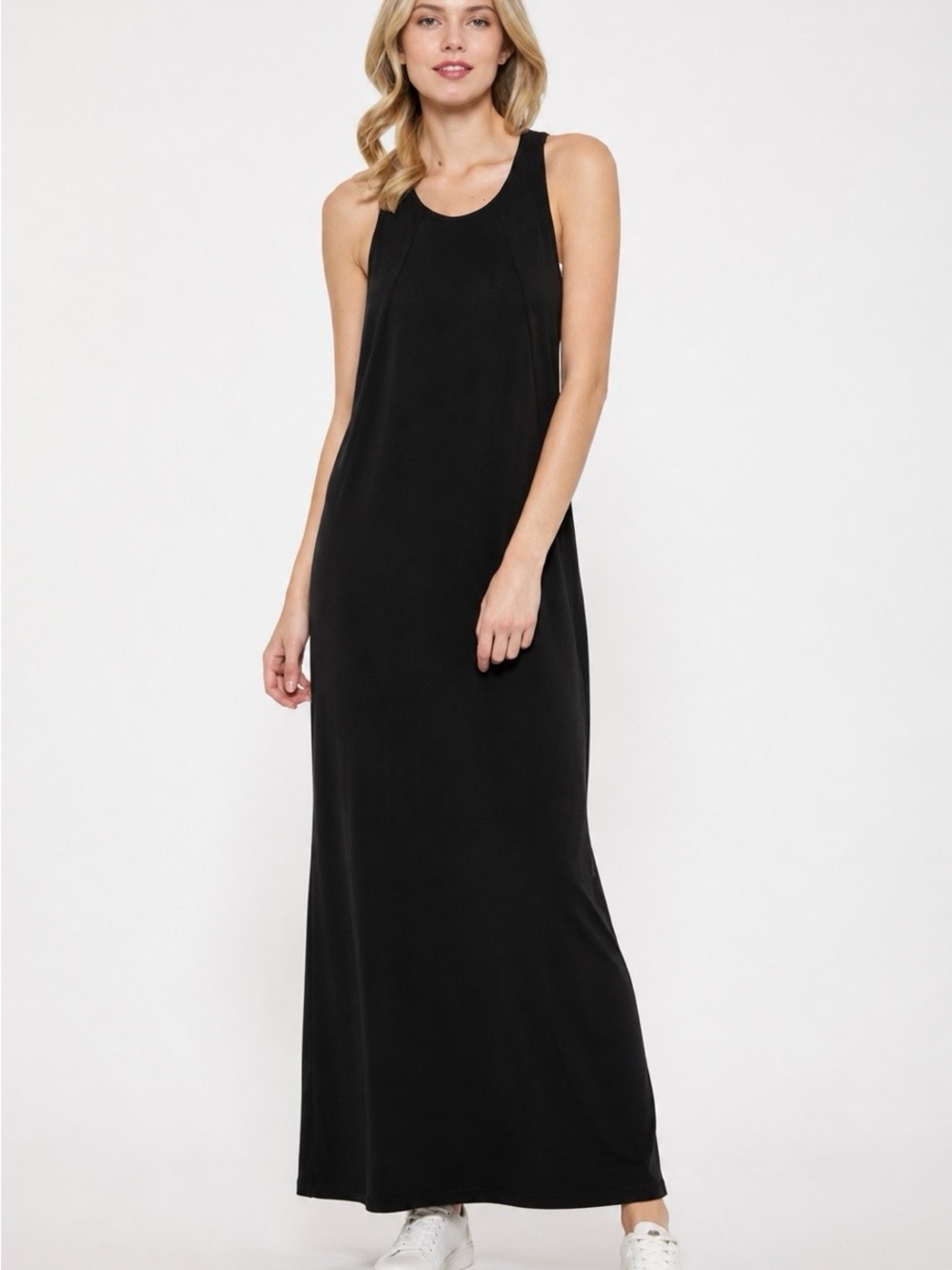 Racerback tank dress black new